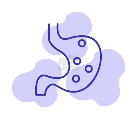 Illustration for Human stomach icon. outline human stomach vector icon for web design isolated on white background - Royalty Free Image