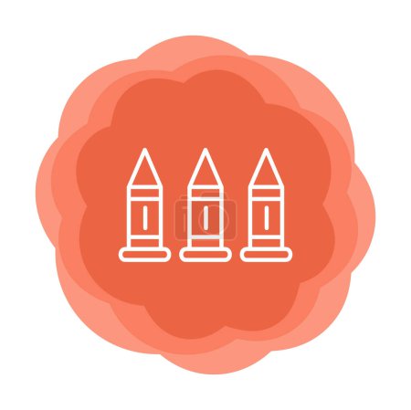 Ilustración de Pistola militar balas vector icono. Símbolo, ilustración del logotipo. Gráficos vectoriales - Imagen libre de derechos