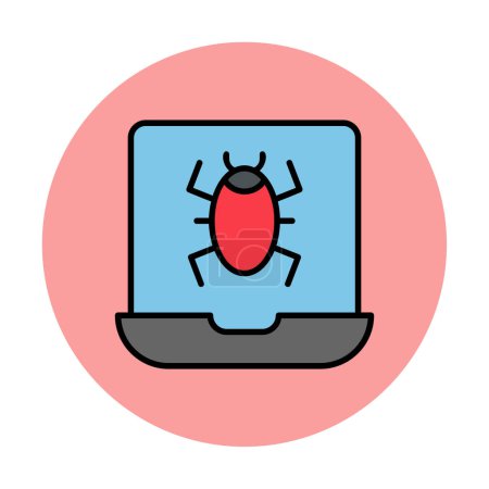 Ilustración de Virus infectados Icono portátil - Icono de malware - Imagen libre de derechos