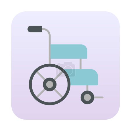 Téléchargez les illustrations : Plat Icône fauteuil roulant, illustration vectorielle - en licence libre de droit