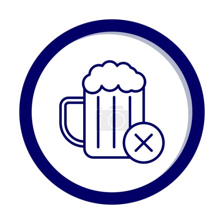 Téléchargez les illustrations : Simple Non Icône alcool, illustration vectorielle - en licence libre de droit