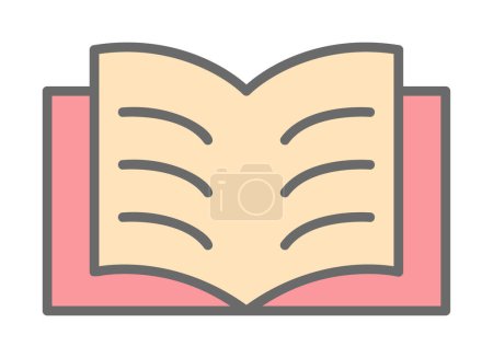 Ilustración de Icono de libro abierto, ilustración vectorial diseño simple - Imagen libre de derechos