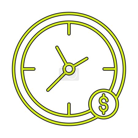 Illustration for Time Is Money clock icon vector illustration - Royalty Free Image