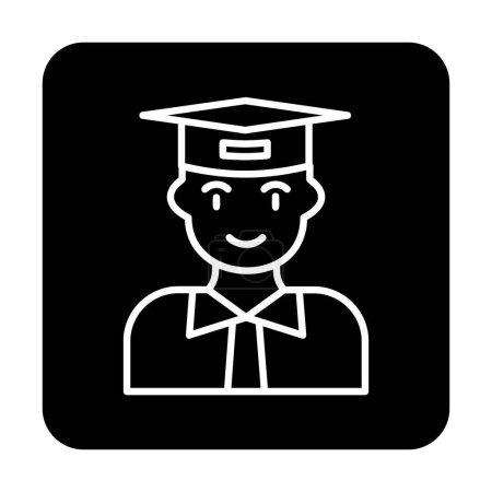 Illustration for Graduate flat icon. vector flat illustration of student in flat style design - Royalty Free Image