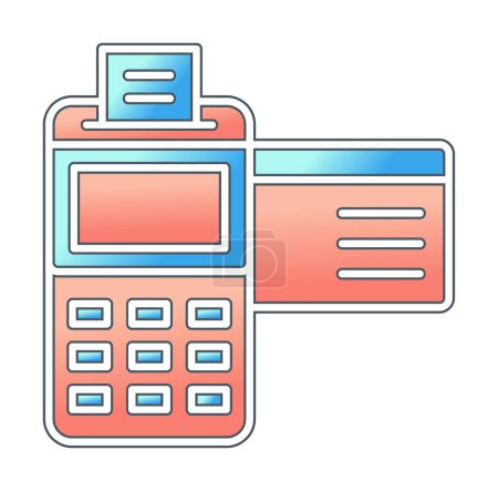 Ilustración de Icono de la máquina de tarjeta de crédito, ilustración vectorial - Imagen libre de derechos