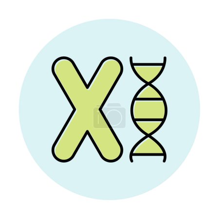 Téléchargez les illustrations : Illustration vectorielle d'icônes chromosomiques - en licence libre de droit