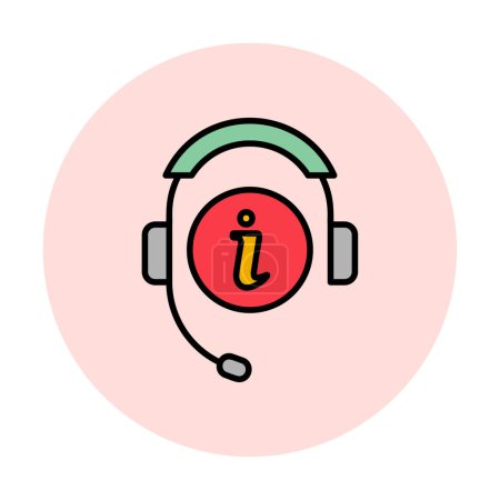 Illustration for Serves information and headset icon vector isolated on  background - Royalty Free Image