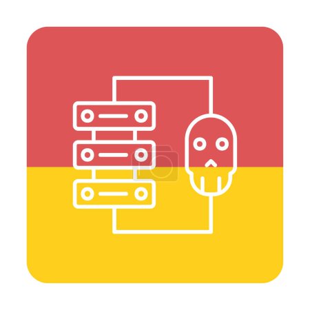 data center and Hacking  vector line icon, sign illustration on  background