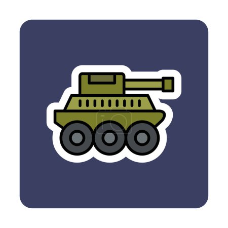Illustration for Flat military tank vector icon design - Royalty Free Image