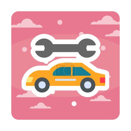 Téléchargez les illustrations : Service de voiture icône vectoriel illustration conception - en licence libre de droit