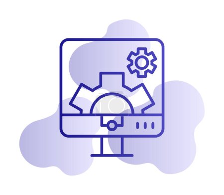 Computer Settings icon, vector illustration