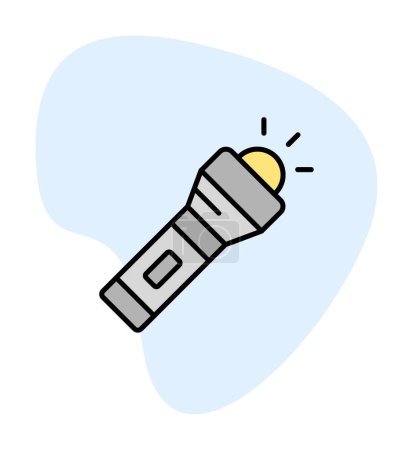 Téléchargez les illustrations : Lampe de poche icône web, illustration vectorielle - en licence libre de droit