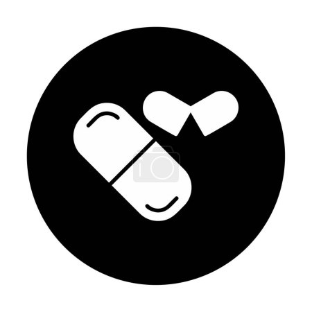 Téléchargez les illustrations : Médicament plat icône, Capsules, pilules - en licence libre de droit