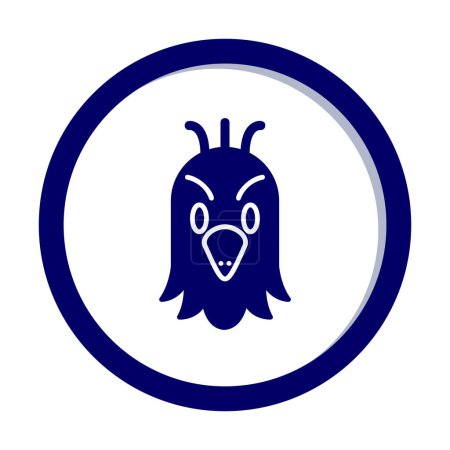 Ilustración de Elegante loro cabeza logotipo icono concepto plano - Imagen libre de derechos