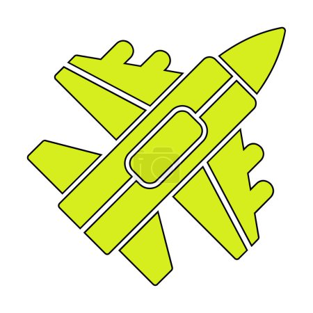 Téléchargez les photos : Icône Jet Fighter. Avion militaire volant. illustration vectorielle - en image libre de droit