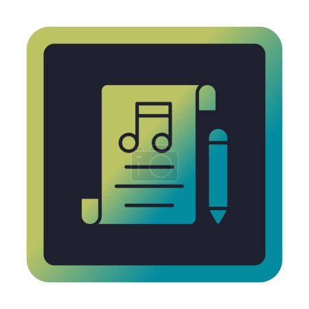 Téléchargez les illustrations : Musique Composing vecteur plat icône couleur - en licence libre de droit