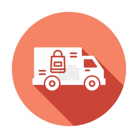 Téléchargez les illustrations : Icône vectoriel camion de livraison illustration simple moderne - en licence libre de droit