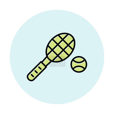 Illustration for Tennis ball and racket line style icon vector design - Royalty Free Image