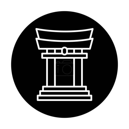 Illustration for Japan traditional Torii Gate icon, simple style - Royalty Free Image