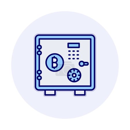 Illustration for Bitcoin locker icon, vector illustration - Royalty Free Image