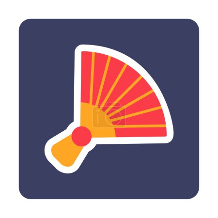 Illustration for Chinese fan isolated thin line icon. - Royalty Free Image