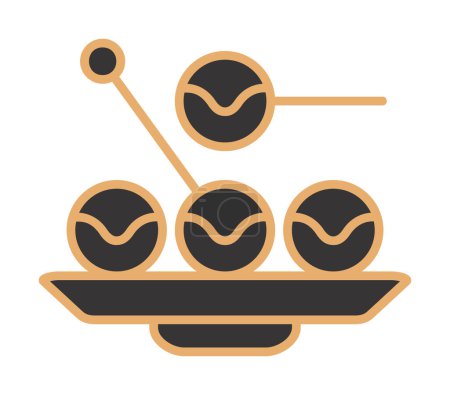 simple Takoyaki japanese dish icon, vector illustration