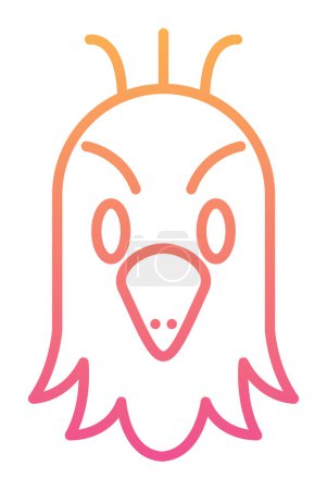 Illustration for Stylish parrot head logo icon flat concept - Royalty Free Image