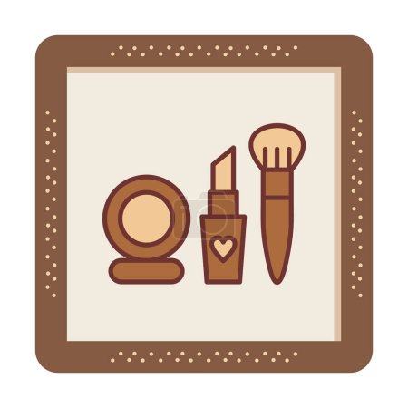 Illustration for Makeup tools web icon, vector illustration - Royalty Free Image