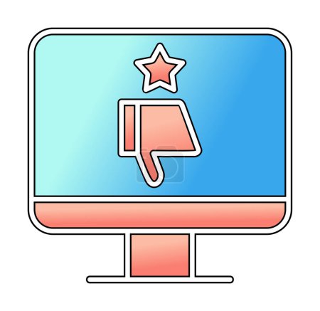 Illustration for Simple screen with Bad Review icon, vector illustration - Royalty Free Image