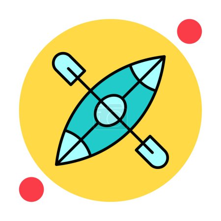 Ilustración de Kayak simple icono del barco, vector de ilustración - Imagen libre de derechos