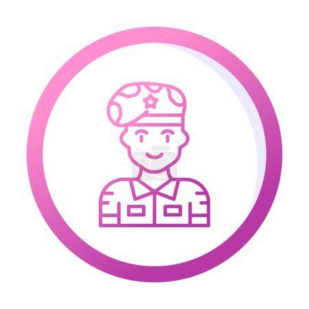 Illustration for Soldier web icon, vector illustration - Royalty Free Image