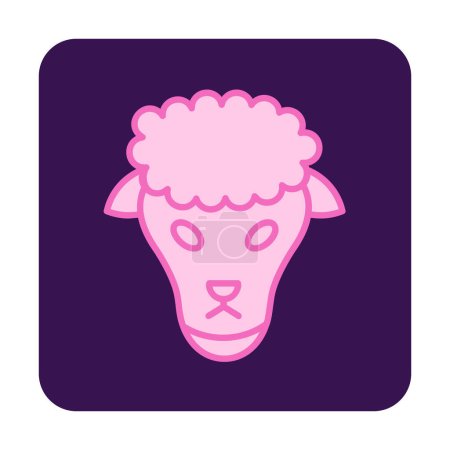 Téléchargez les illustrations : Icône web tête de mouton, illustration vectorielle - en licence libre de droit