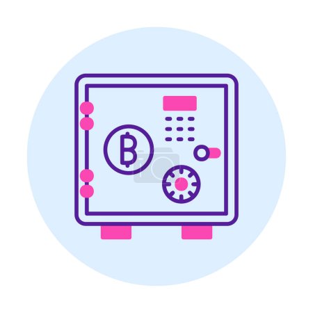 Ilustración de Icono de Bitcoin locker, ilustración vectorial - Imagen libre de derechos
