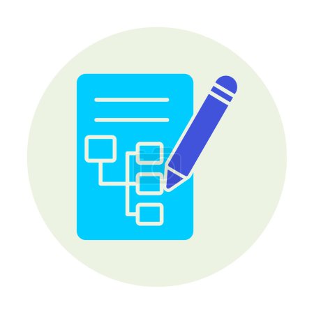 Illustration for Writing Plan with pencil icon, vector illustration simple - Royalty Free Image