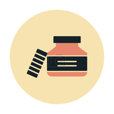 Téléchargez les illustrations : Vector illustration of Ink jar icon - en licence libre de droit