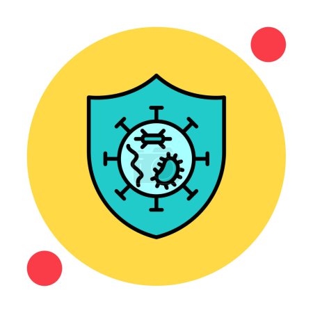 Ilustración de Gérmenes Protegido escudo icono vector ilustración - Imagen libre de derechos
