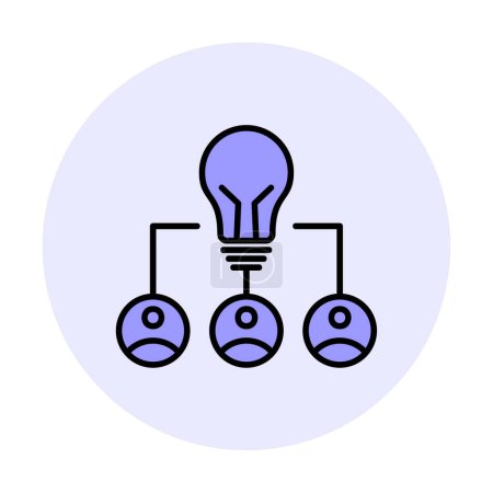 Téléchargez les illustrations : Idée d'équipe, ampoule et icône de l'équipe d'affaires, illustration vectorielle - en licence libre de droit