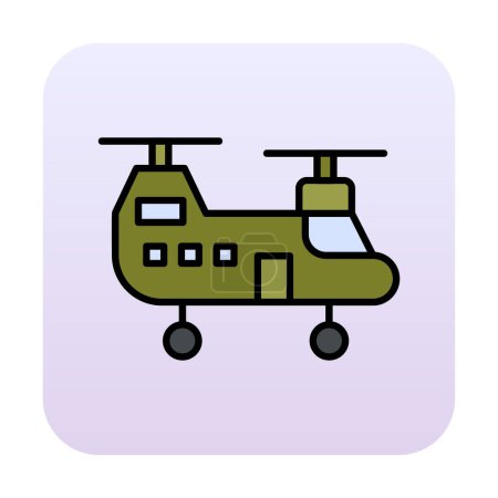 Téléchargez les illustrations : Icône vectorielle Heliciopter militaire. style est plat - en licence libre de droit