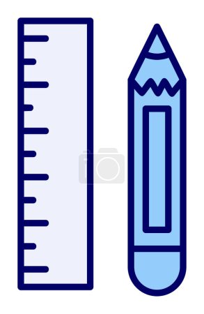 Photo for Pencil And Ruler line icon, vector illustration - Royalty Free Image