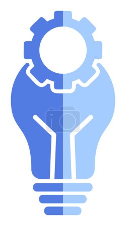 Téléchargez les illustrations : Ampoule avec icône de roue dentée, illustration vectorielle - en licence libre de droit