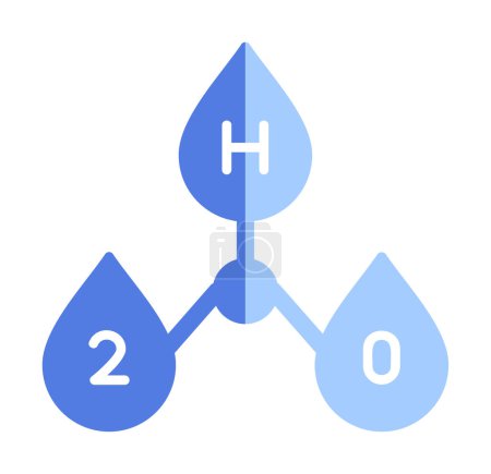 Ilustración de Gotas de agua con h 2 o símbolo vector ilustración diseño - Imagen libre de derechos