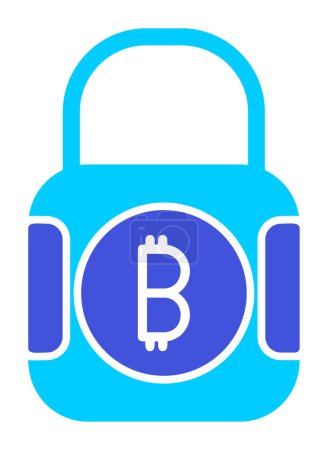Illustration for Bitcoin Paid Lock icon, vector illustration - Royalty Free Image