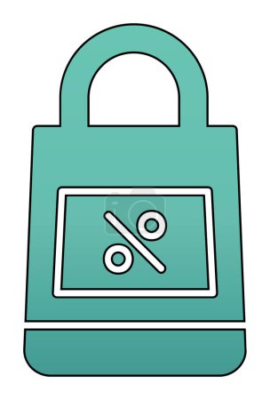 Ilustración de Icono de la bolsa de compras, ilustración vectorial diseño simple - Imagen libre de derechos