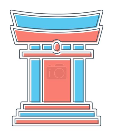 Ilustración de Japón tradicional Torii Gate icono, estilo simple - Imagen libre de derechos