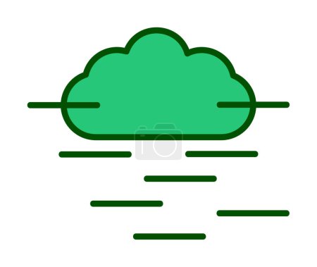 Téléchargez les illustrations : Icône brouillard et nuages, symbole météo, illustration vectorielle - en licence libre de droit