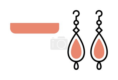 Téléchargez les illustrations : Boucles d'oreilles icône vectorielle illustration design - en licence libre de droit