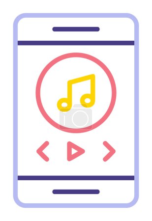 Ilustración de Reproductor de música smartphone con icono de nota de música diseño de ilustración vectorial - Imagen libre de derechos