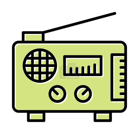 Téléchargez les illustrations : Icône radio. schéma illustration vecteur - en licence libre de droit