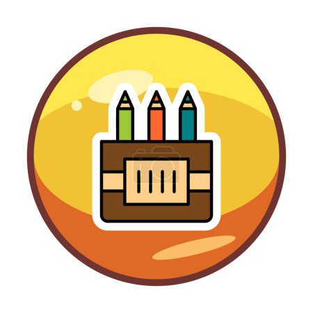 Illustration for Colored Pencils icon vector illustration - Royalty Free Image