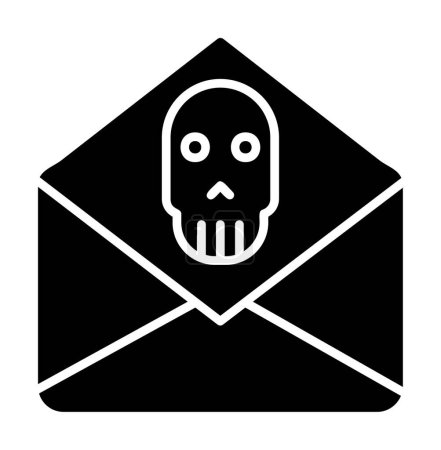 Téléchargez les illustrations : Icône e-mail avec signe de virus, illustration vectorielle conception simple - en licence libre de droit